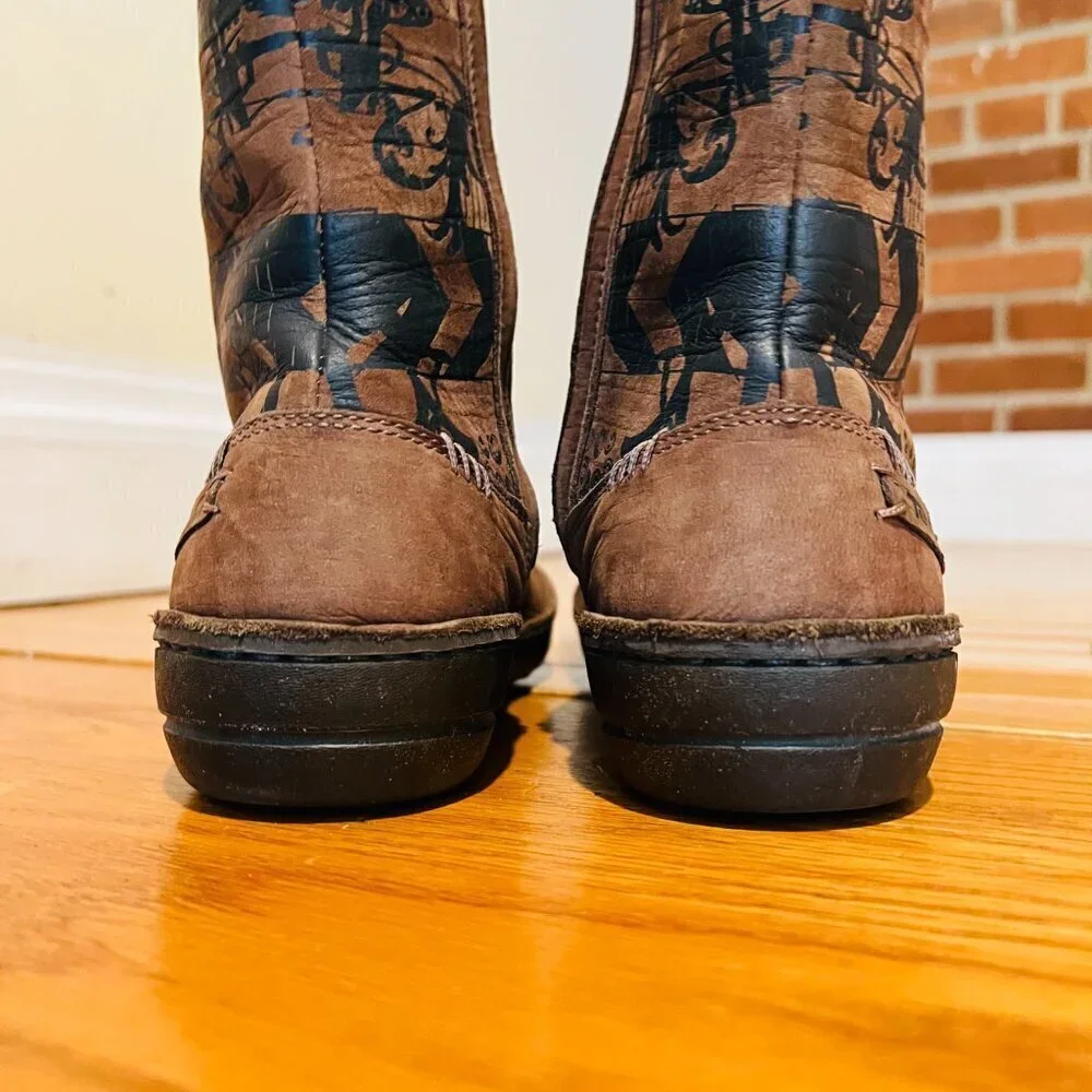 TEVA Kiru Brown Nubuck Leather Aztec Fleece Lined Mid Calf Boots Women's 8.5 - Picture 9 of 16